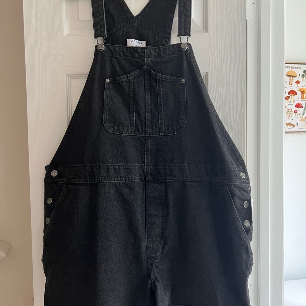Black Denim Overalls